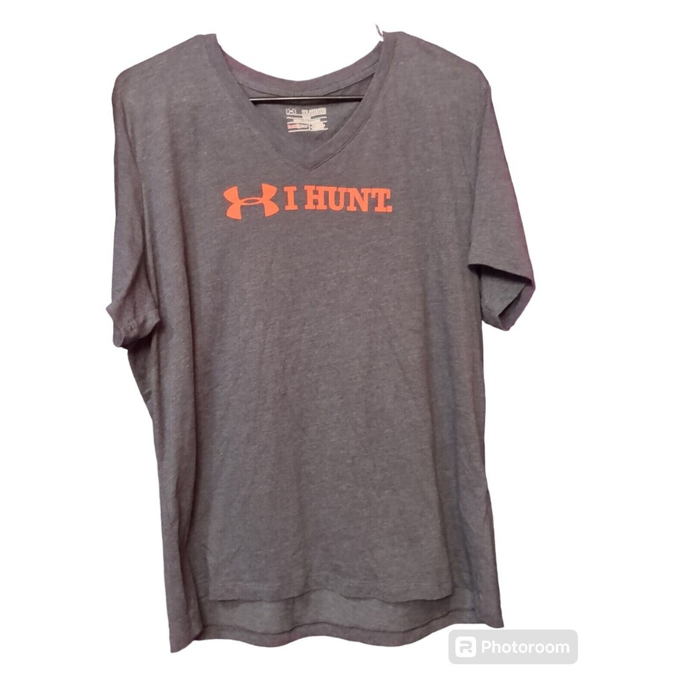 Womens Under Armour "I Hunt" T-Shirt Loose Gray  Size 2XL